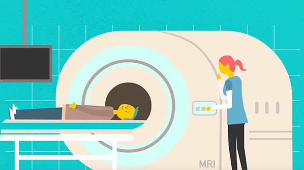 Cartoon of MRI scanner