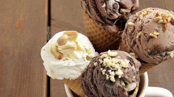 Four Ice creams in cones