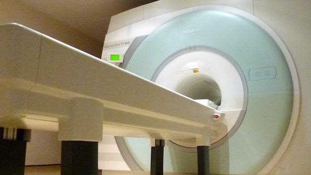 The 7 Tesla human MRI scanner is used to generate high resolution images of brain function and structure in many basic and clinical research studies.
